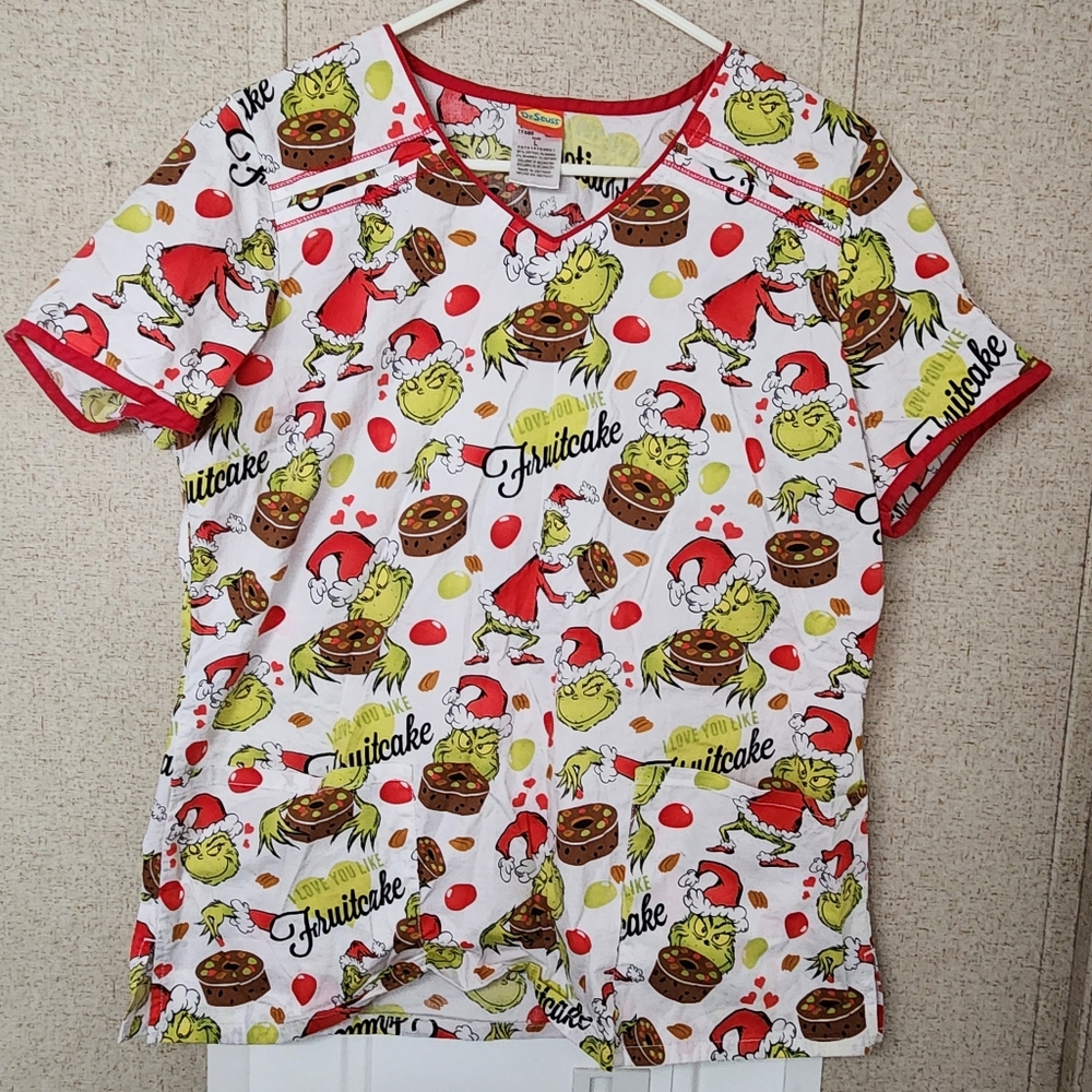 Grinch scrub top